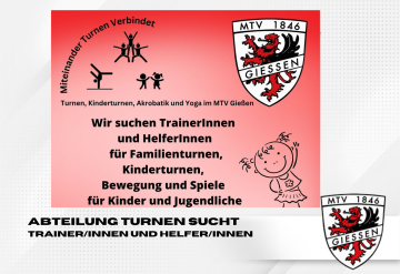 Abteilung Turnen sucht TrainerInnen und HelferInnen